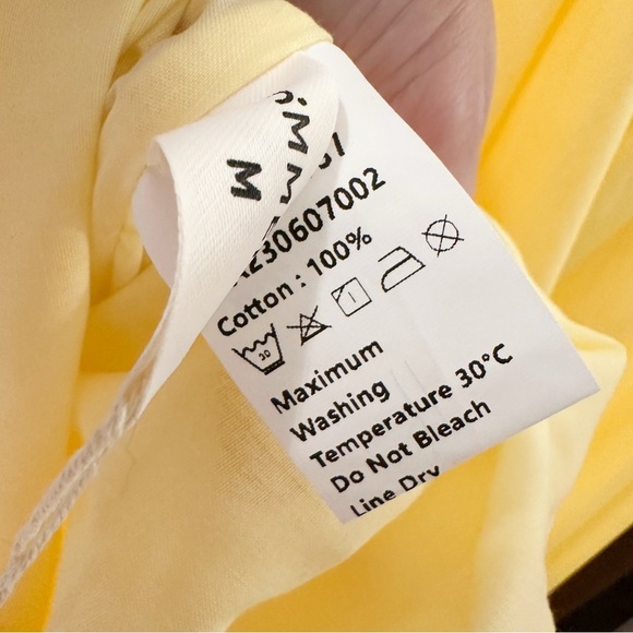 NWT Commense Open Back Midi Sun dress 100% Cotton Butter Yellow sz Medium - Picture 11 of 11